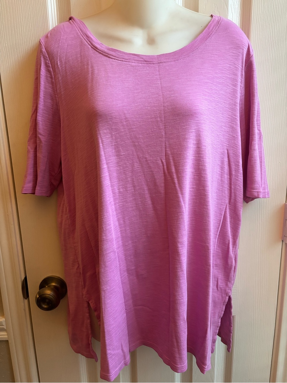 J Jill  Relaxed Scoop Neck Tunic Top - Pink/ orchid